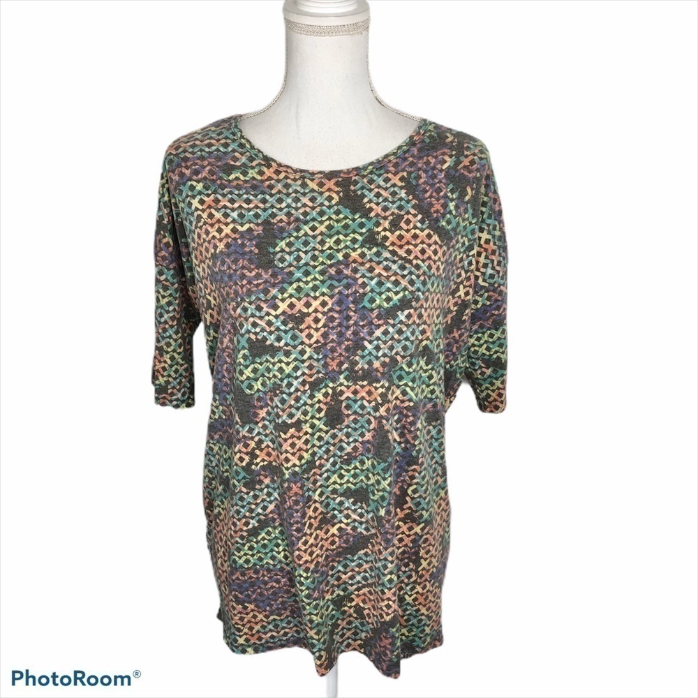 Lularoe Multi Color Top Small Round Neck